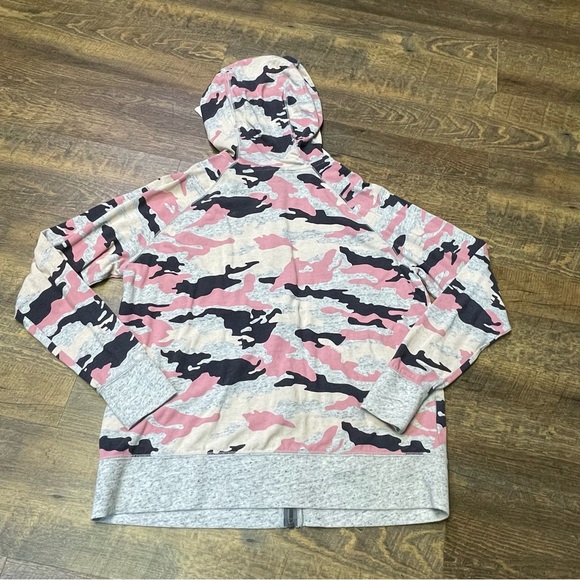 Nike Full Zip Hooded Jacket Womens Sz XL Gray Black Pink Camouflage Hoodie - Picture 12 of 13
